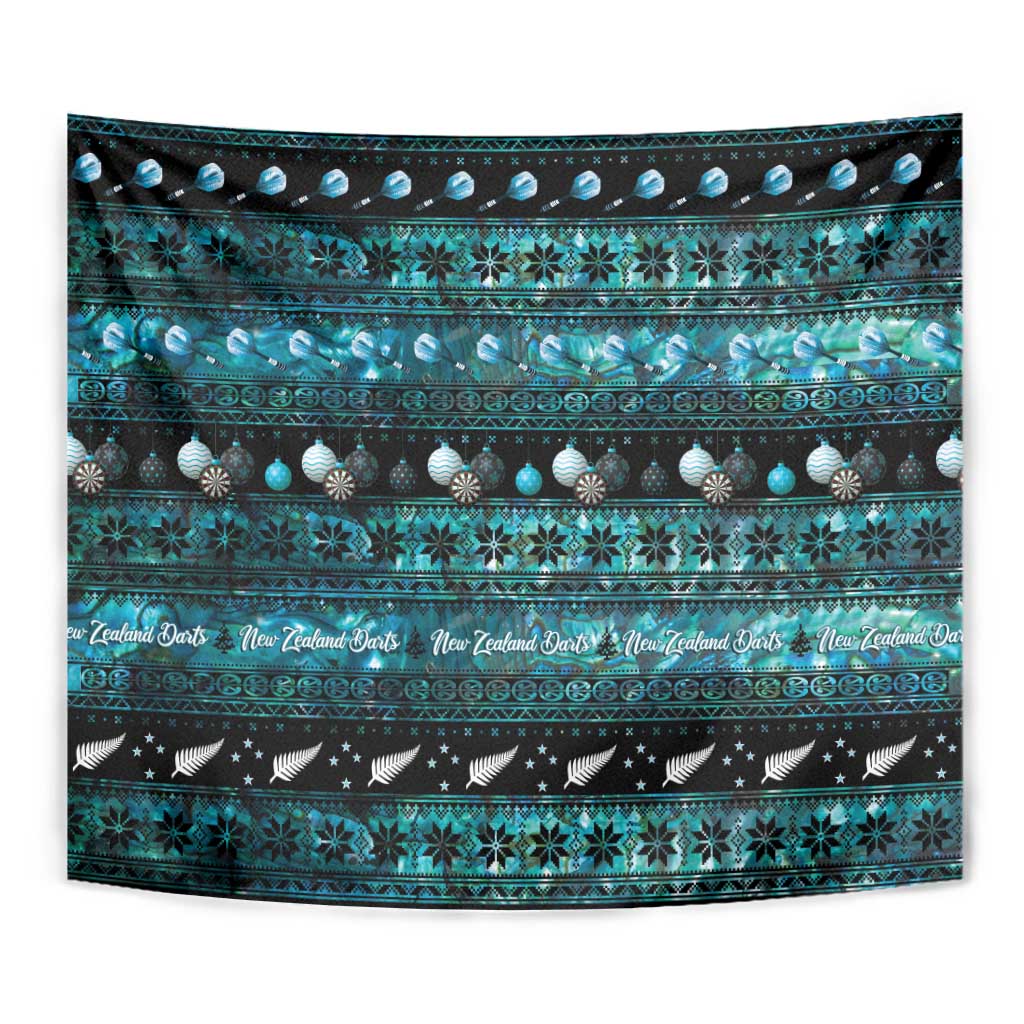 New Zealand Darts Christmas Tapestry Merry Xmas Aotearoa Maori Paua Shell - Polynesian Pride