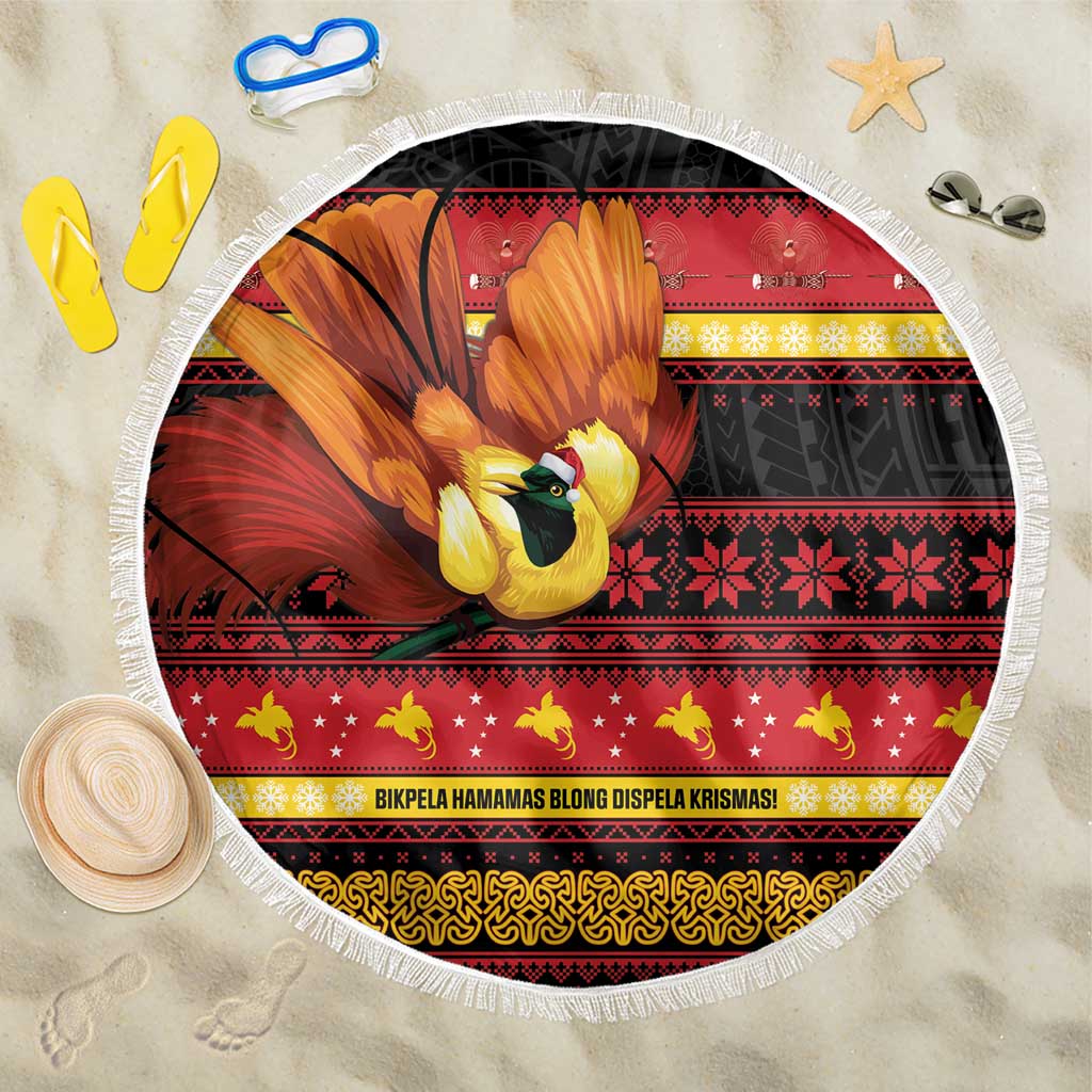 Papua New Guinea Christmas Beach Blanket Bikpela hamamas blong dispela Krismas - Polynesian Pride