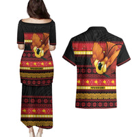 Papua New Guinea Christmas Couples Matching Puletasi and Hawaiian Shirt Bikpela hamamas blong dispela Krismas - Polynesian Pride