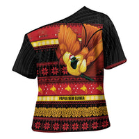 Papua New Guinea Christmas Cross Shoulder Shirt Bikpela hamamas blong dispela Krismas LT14 - Polynesian Pride