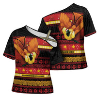 Papua New Guinea Christmas Cross Shoulder Shirt Bikpela hamamas blong dispela Krismas LT14 - Polynesian Pride