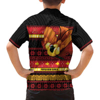 Papua New Guinea Christmas Family Matching Off The Shoulder Long Sleeve Dress and Hawaiian Shirt Bikpela hamamas blong dispela Krismas - Polynesian Pride