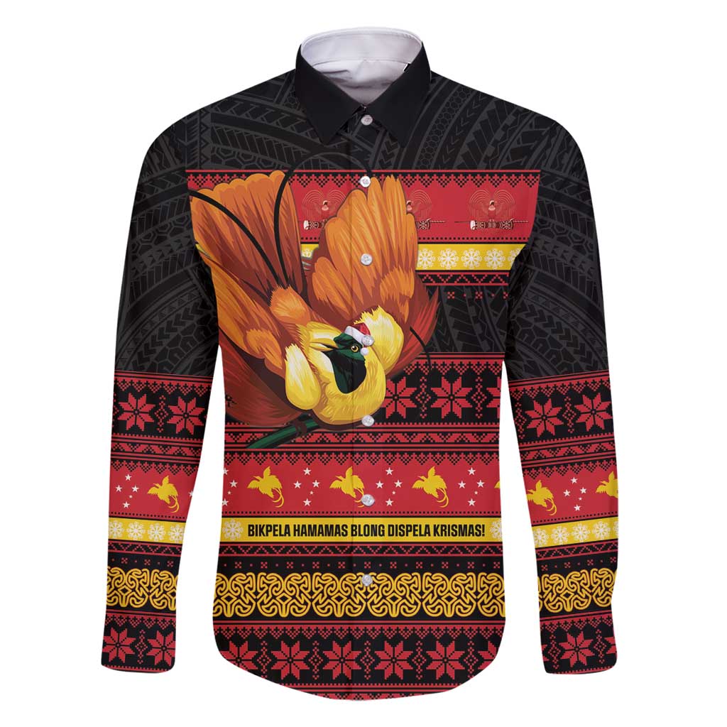 Papua New Guinea Christmas Family Matching Off Shoulder Maxi Dress and Hawaiian Shirt Bikpela hamamas blong dispela Krismas - Polynesian Pride