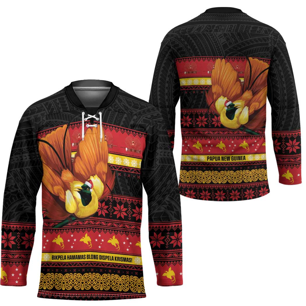 Papua New Guinea Christmas Hockey Jersey Bikpela hamamas blong dispela Krismas - Polynesian Pride