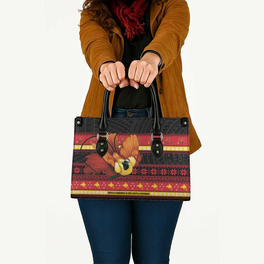 Papua New Guinea Christmas Leather Bag Bikpela hamamas blong dispela Krismas - Polynesian Pride