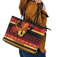 Papua New Guinea Christmas Leather Tote Bag Bikpela hamamas blong dispela Krismas - Polynesian Pride