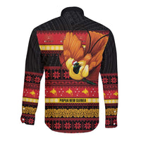 Papua New Guinea Christmas Long Sleeve Button Shirt Bikpela hamamas blong dispela Krismas - Polynesian Pride