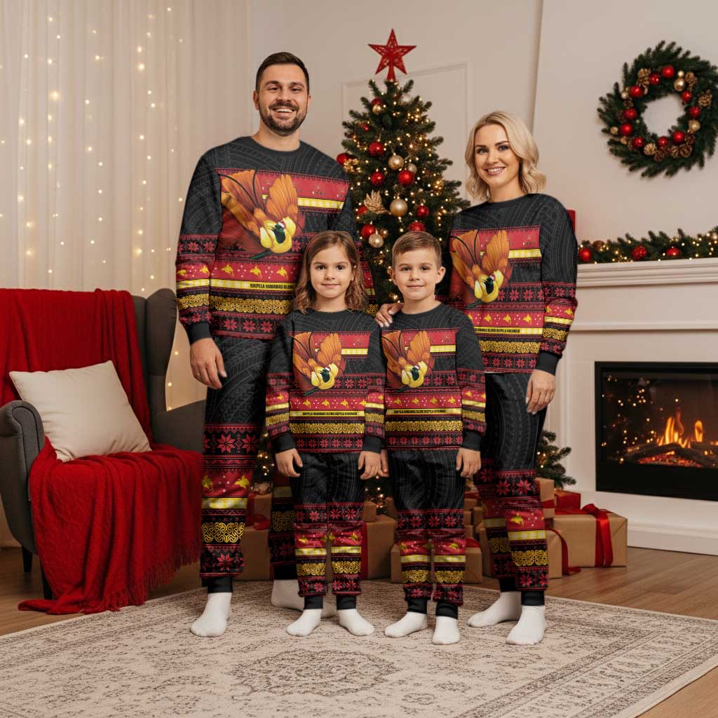 Papua New Guinea Christmas Pajama Set Bikpela hamamas blong dispela Krismas - Polynesian Pride
