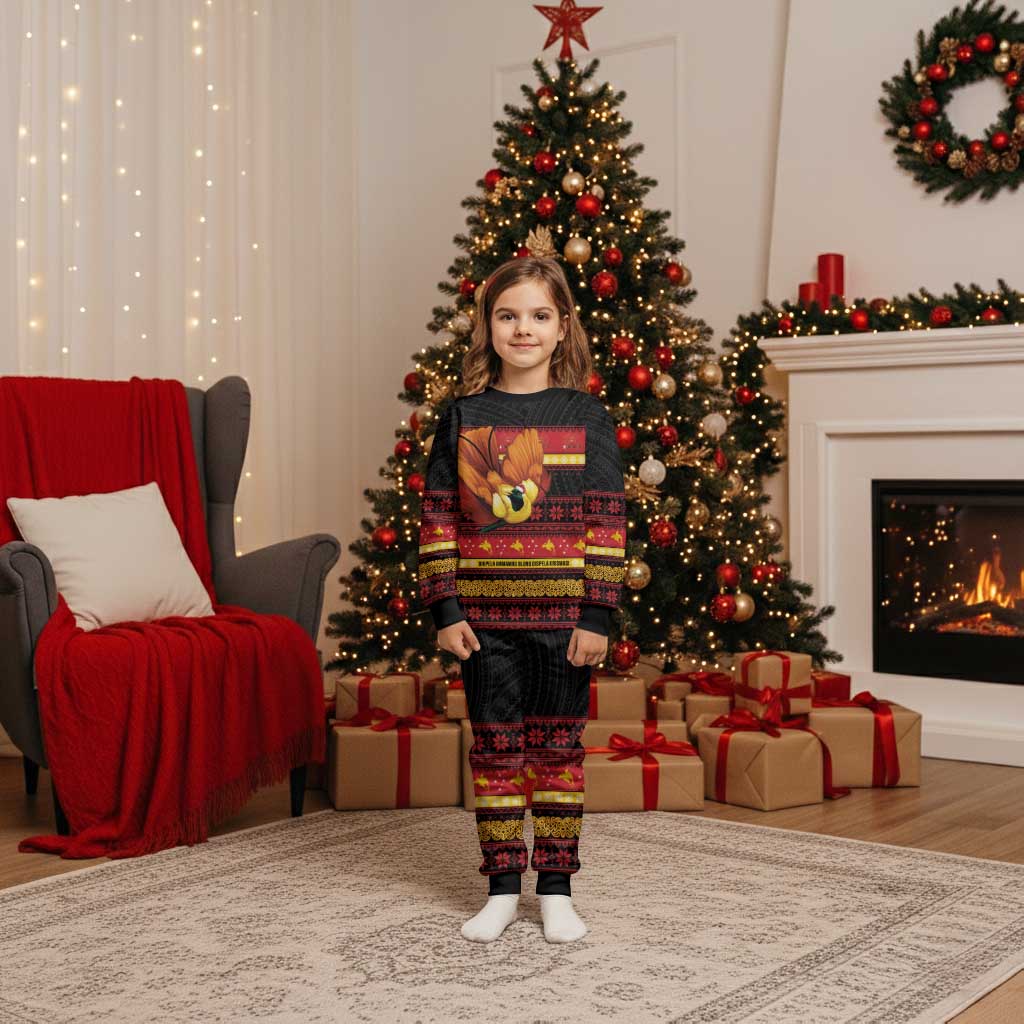 Papua New Guinea Christmas Pajama Set Bikpela hamamas blong dispela Krismas - Polynesian Pride