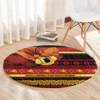 Papua New Guinea Christmas Round Carpet Bikpela hamamas blong dispela Krismas - Polynesian Pride