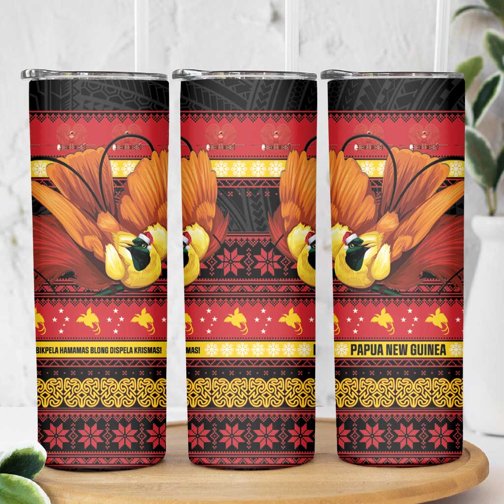 Papua New Guinea Christmas Skinny Tumbler Bikpela hamamas blong dispela Krismas - Polynesian Pride