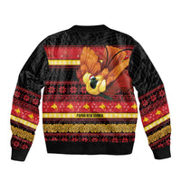 Papua New Guinea Christmas Sleeve Zip Bomber Jacket Bikpela hamamas blong dispela Krismas - Polynesian Pride