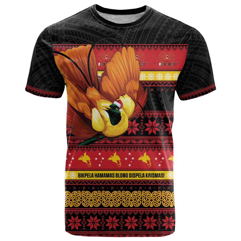 Papua New Guinea Christmas T Shirt Bikpela hamamas blong dispela Krismas - Polynesian Pride