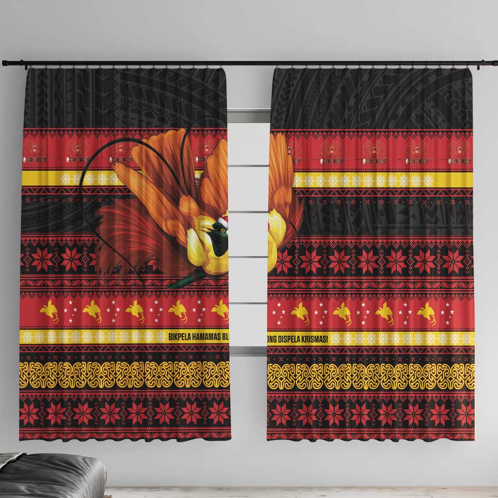 Papua New Guinea Christmas Window Curtain Bikpela hamamas blong dispela Krismas - Polynesian Pride