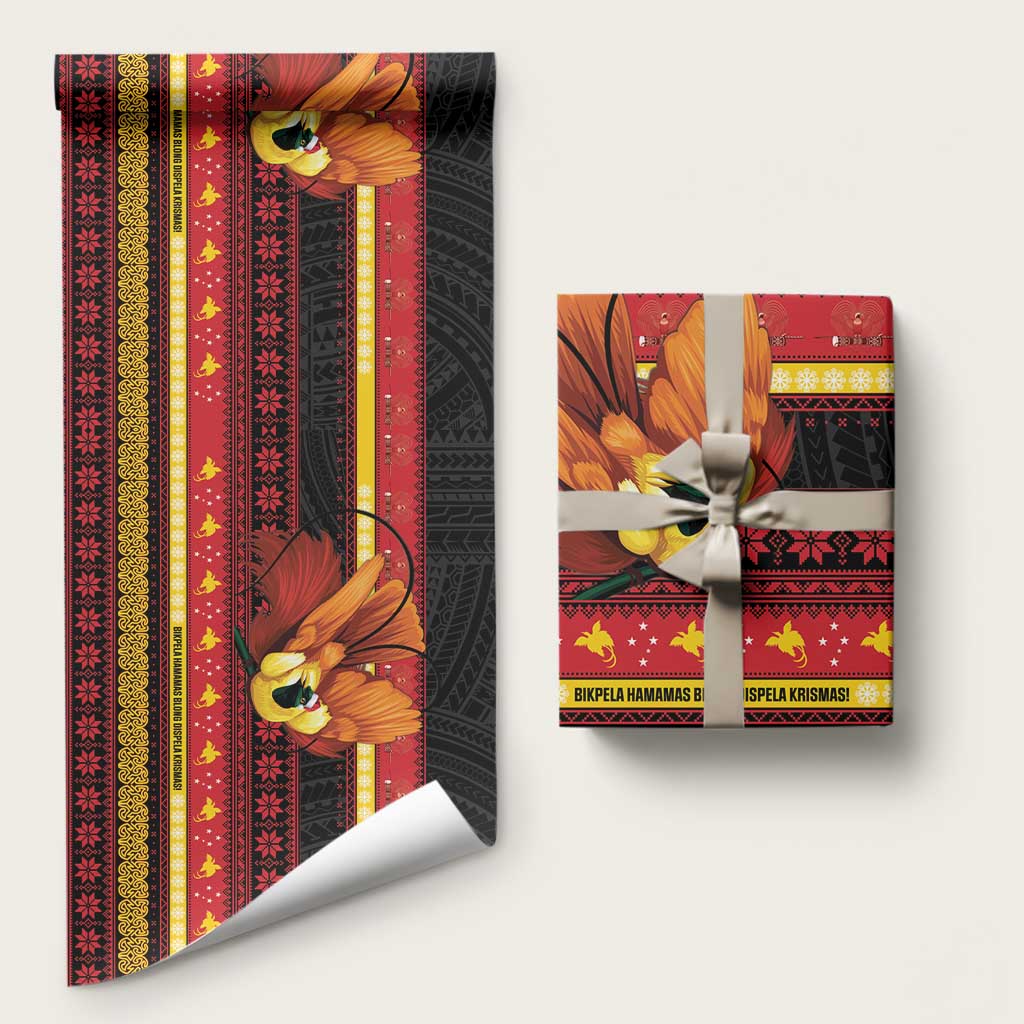 Papua New Guinea Christmas Wrapping Paper Bikpela hamamas blong dispela Krismas - Polynesian Pride
