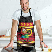 Vanuatu Christmas Apron Joyeux Noel Surfing Santa With Boar Tusk LT14 - Polynesian Pride