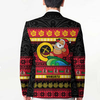 Vanuatu Christmas Blazer Joyeux Noel Surfing Santa With Boar Tusk LT14 - Polynesian Pride
