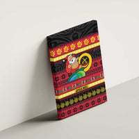 Vanuatu Christmas Canvas Wall Art Joyeux Noel Surfing Santa With Boar Tusk LT14 - Polynesian Pride