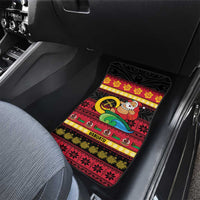 Vanuatu Christmas Car Mats Joyeux Noel Surfing Santa With Boar Tusk LT14 - Polynesian Pride