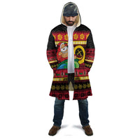 Vanuatu Christmas Cloak Joyeux Noel Surfing Santa With Boar Tusk - Polynesian Pride