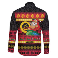 Vanuatu Christmas Family Matching Puletasi and Hawaiian Shirt Joyeux Noel Surfing Santa With Boar Tusk - Polynesian Pride