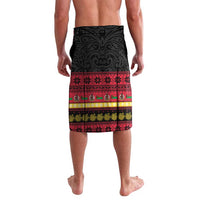 Vanuatu Christmas Lavalava Joyeux Noel Surfing Santa With Boar Tusk - Polynesian Pride