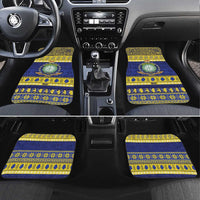 Niue Christmas Car Mats Monuina e Kilisimasi Hiapo Motifs LT14 Set 4pcs Blue - Polynesian Pride