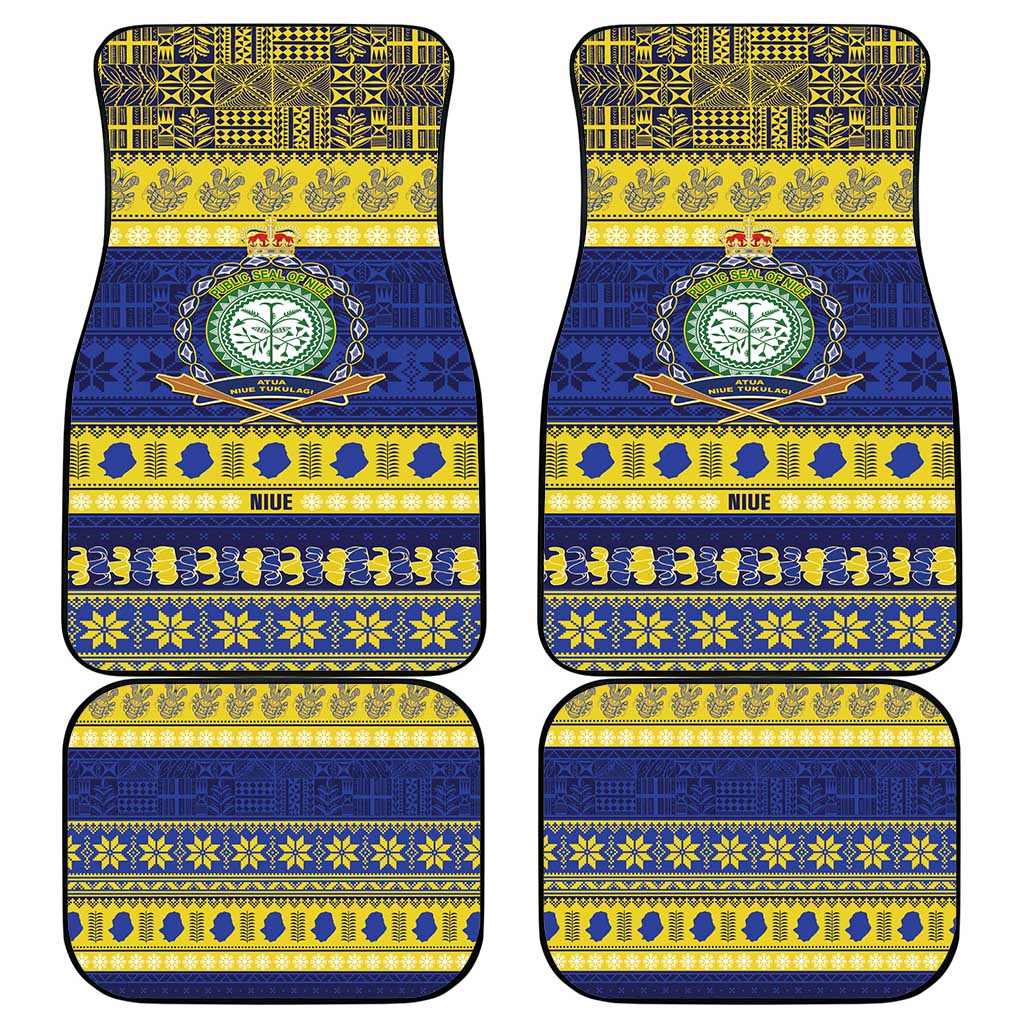 Niue Christmas Car Mats Monuina e Kilisimasi Hiapo Motifs LT14 - Polynesian Pride