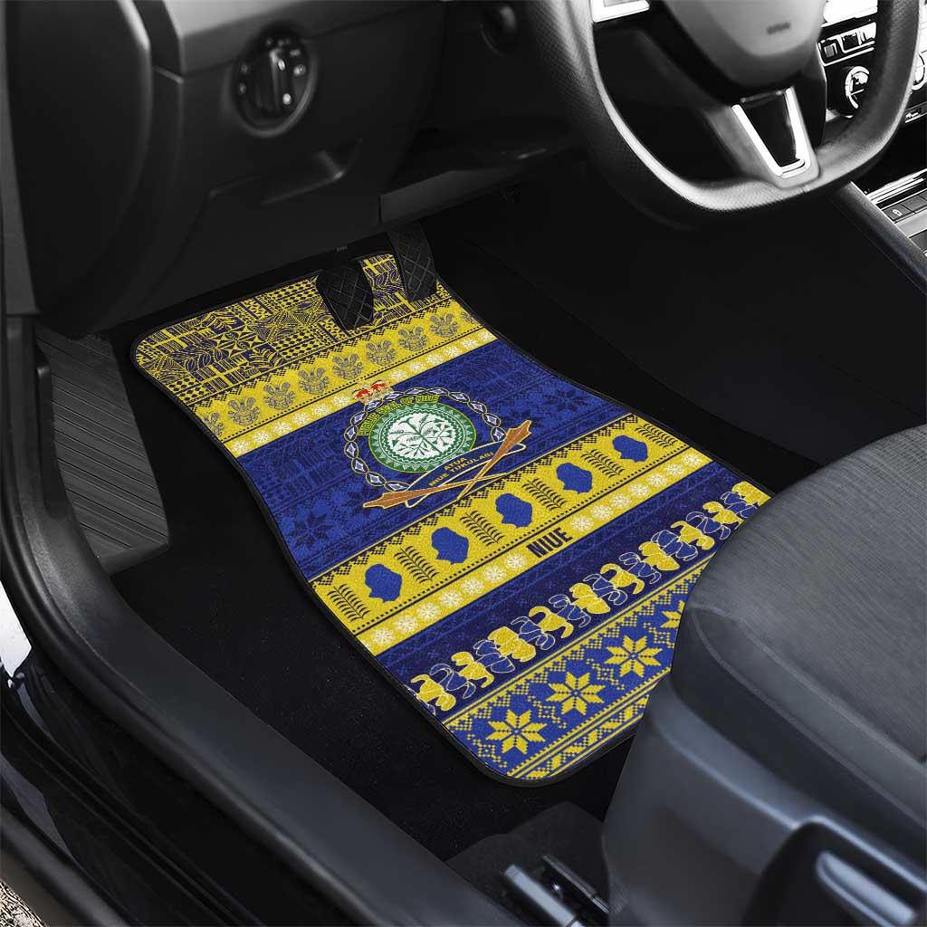 Niue Christmas Car Mats Monuina e Kilisimasi Hiapo Motifs LT14 - Polynesian Pride