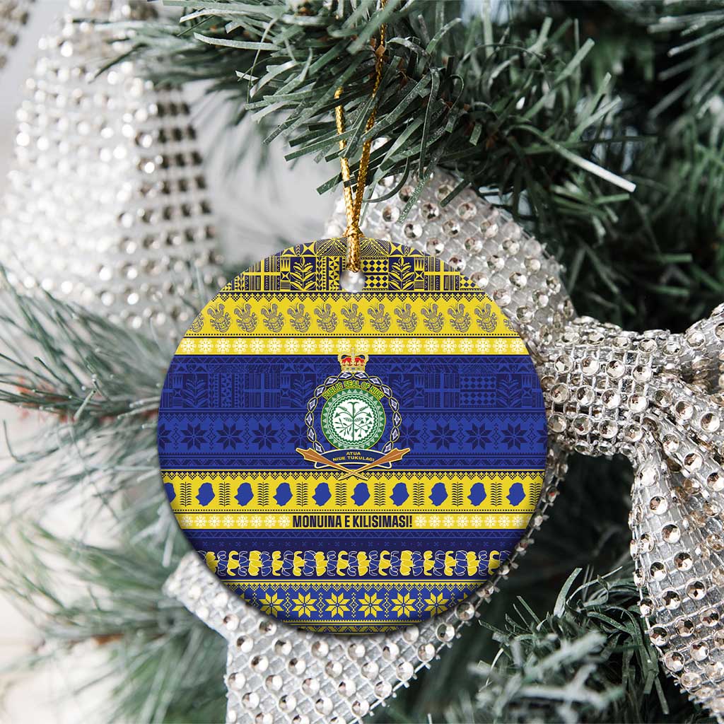Niue Christmas Ceramic Ornament Monuina e Kilisimasi Hiapo Motifs LT14 - Polynesian Pride