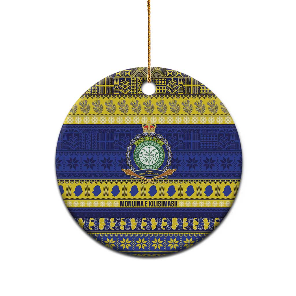 Niue Christmas Ceramic Ornament Monuina e Kilisimasi Hiapo Motifs LT14 - Polynesian Pride