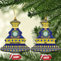 Niue Christmas Ceramic Ornament Monuina e Kilisimasi Hiapo Motifs LT14 Christmas Tree Blue - Polynesian Pride