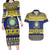 Niue Christmas Couples Matching Long Sleeve Bodycon Dress and Hawaiian Shirt Monuina e Kilisimasi Hiapo Motifs - Polynesian Pride