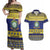 Niue Christmas Couples Matching Off Shoulder Maxi Dress and Hawaiian Shirt Monuina e Kilisimasi Hiapo Motifs - Polynesian Pride