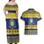 Niue Christmas Couples Matching Off Shoulder Maxi Dress and Hawaiian Shirt Monuina e Kilisimasi Hiapo Motifs - Polynesian Pride