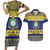 Niue Christmas Couples Matching Short Sleeve Bodycon Dress and Hawaiian Shirt Monuina e Kilisimasi Hiapo Motifs - Polynesian Pride