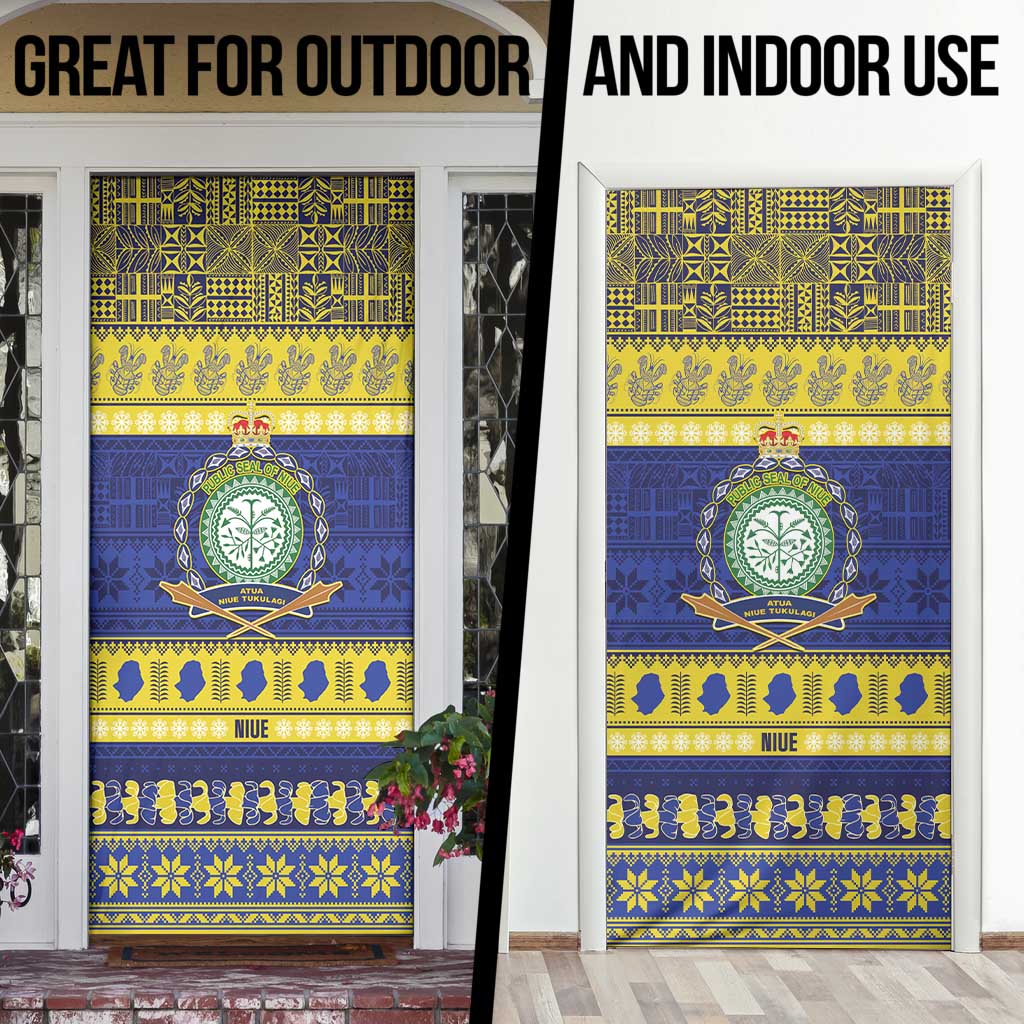 Niue Christmas Door Cover Monuina e Kilisimasi Hiapo Motifs - Polynesian Pride