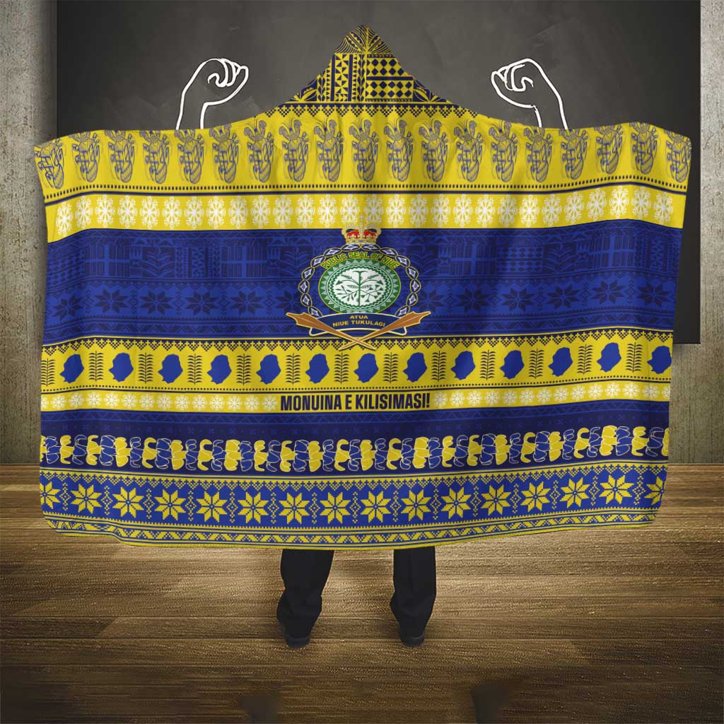 Niue Christmas Hooded Blanket Monuina e Kilisimasi Hiapo Motifs - Polynesian Pride