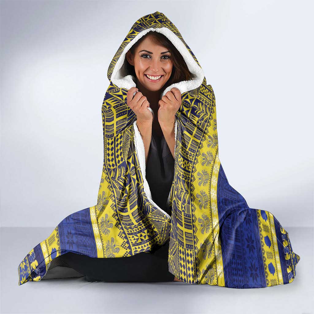 Niue Christmas Hooded Blanket Monuina e Kilisimasi Hiapo Motifs - Polynesian Pride