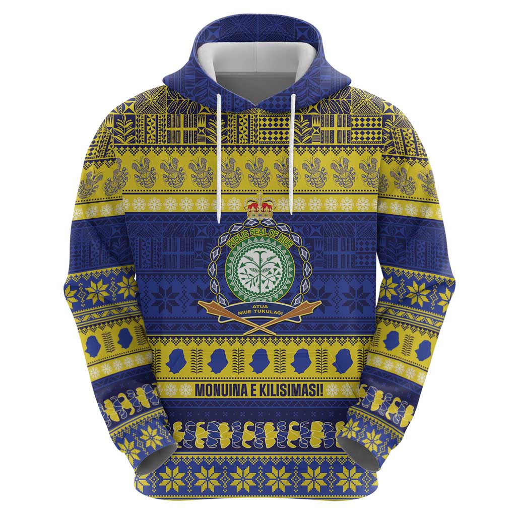 Niue Christmas Hoodie Monuina e Kilisimasi Hiapo Motifs - Polynesian Pride