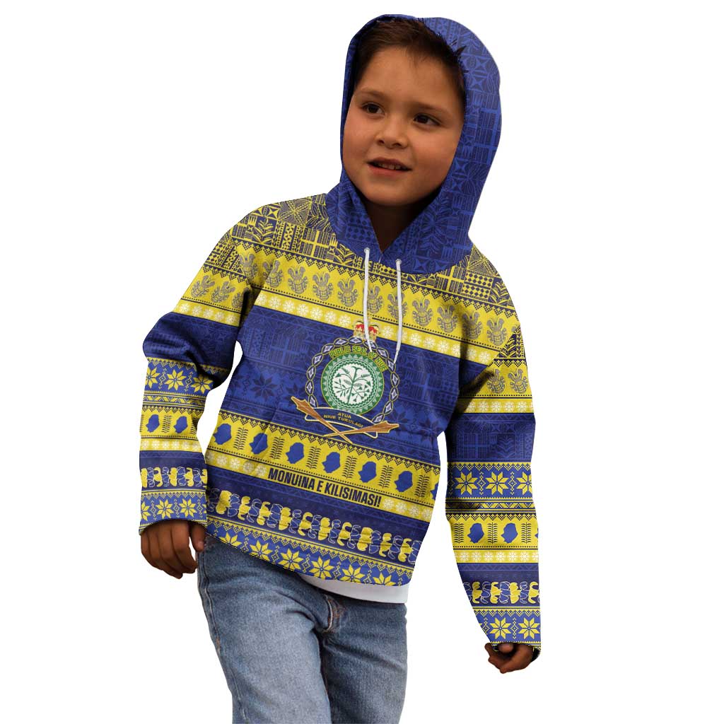 Niue Christmas Kid Hoodie Monuina e Kilisimasi Hiapo Motifs - Polynesian Pride