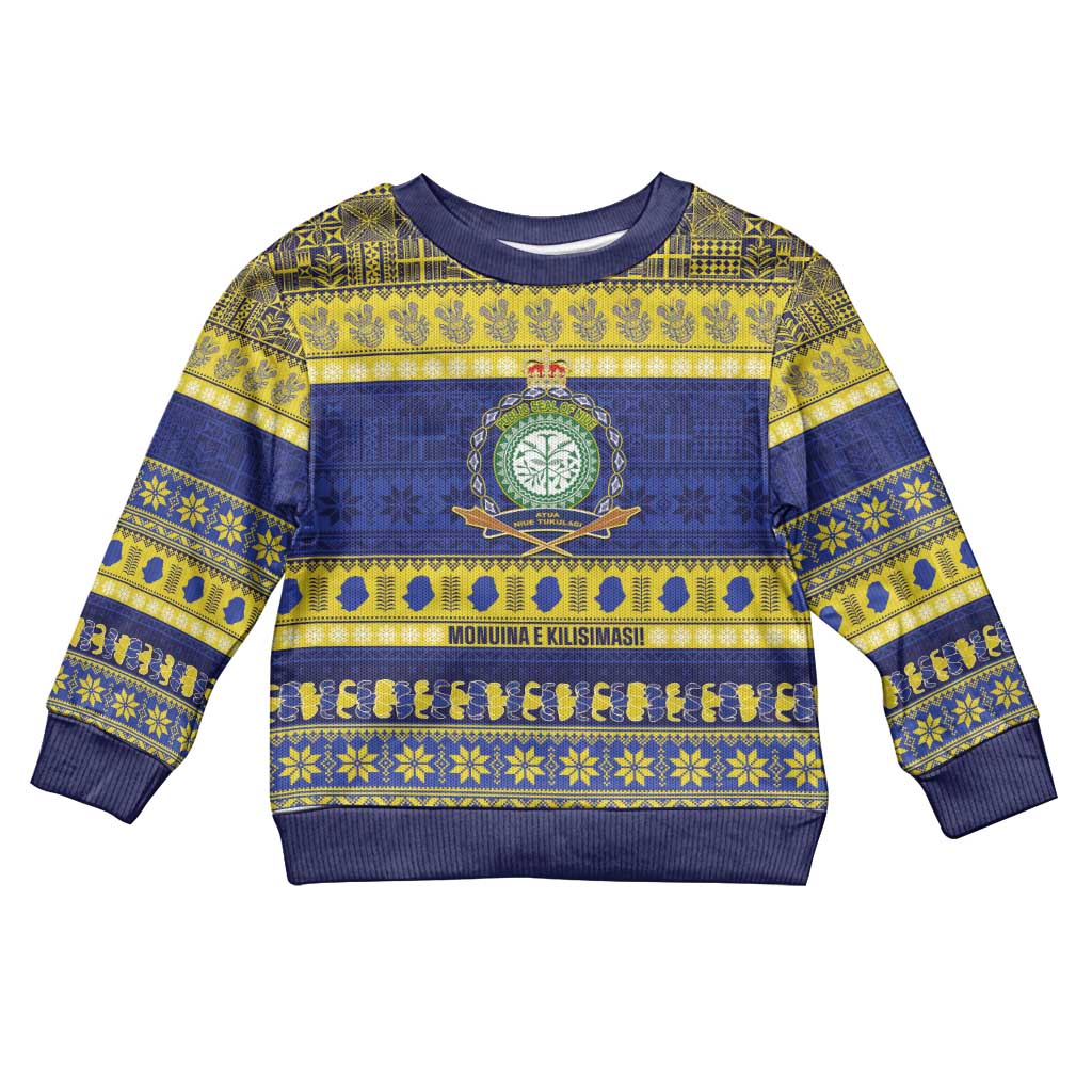 Niue Christmas Kid Ugly Christmas Sweater Monuina e Kilisimasi Hiapo Motifs - Polynesian Pride