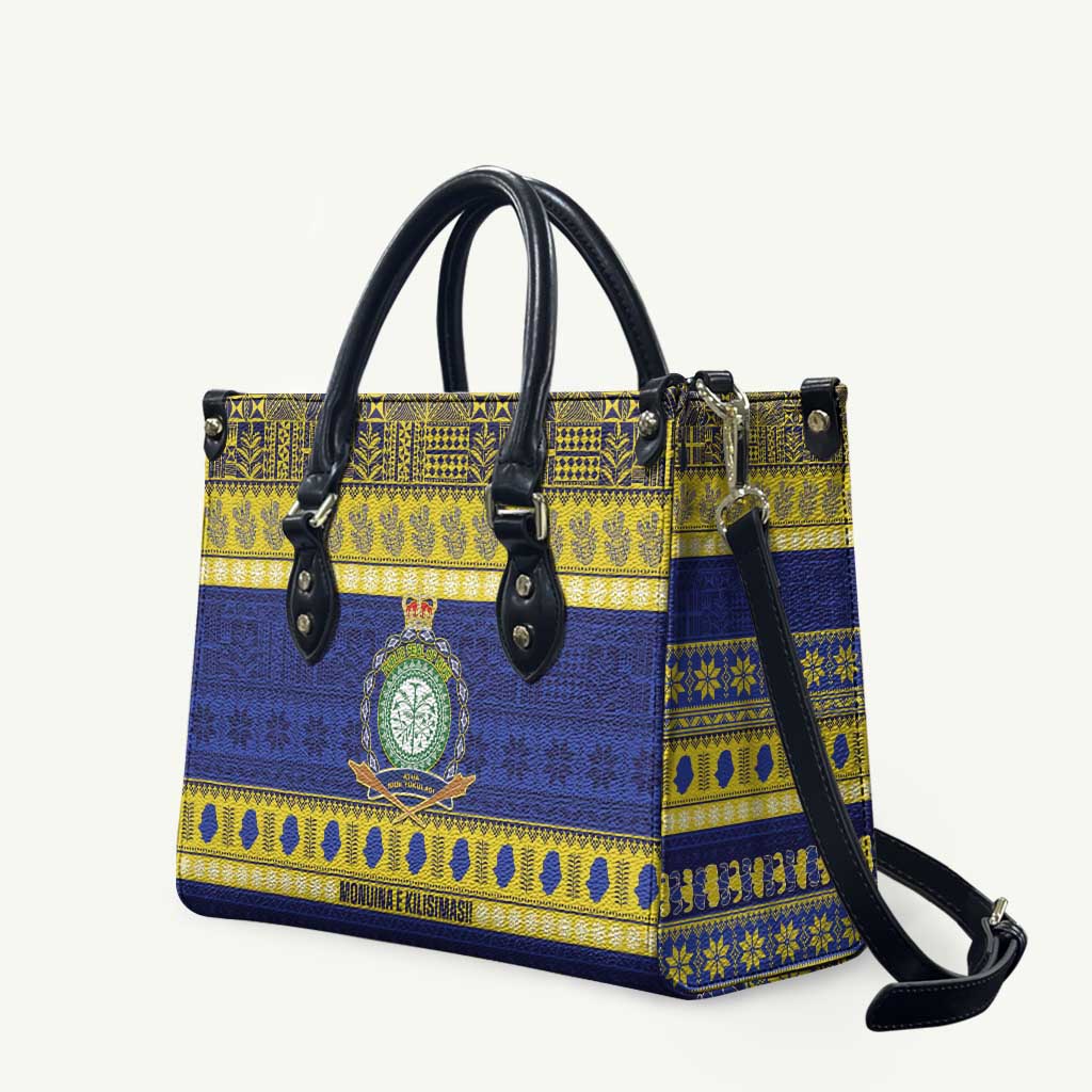 Niue Christmas Leather Bag Monuina e Kilisimasi Hiapo Motifs - Polynesian Pride