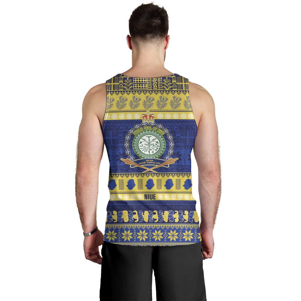 Niue Christmas Men Tank Top Monuina e Kilisimasi Hiapo Motifs - Polynesian Pride