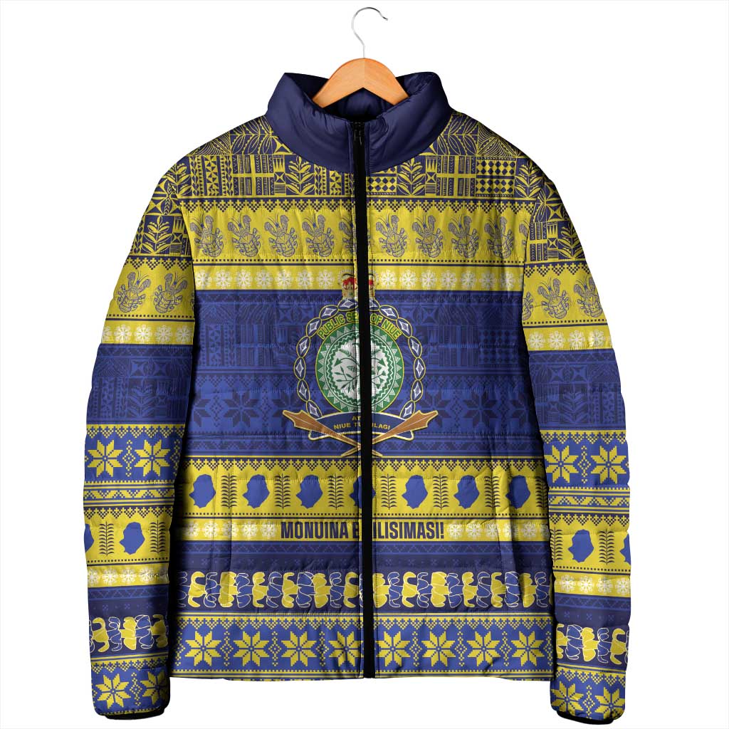 Niue Christmas Padded Jacket Monuina e Kilisimasi Hiapo Motifs - Polynesian Pride