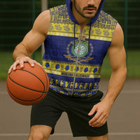 Niue Christmas Sleeveless Zip Hoodie Monuina e Kilisimasi Hiapo Motifs - Polynesian Pride