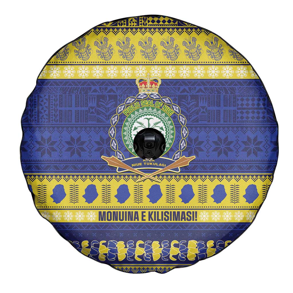 Niue Christmas Spare Tire Cover Monuina e Kilisimasi Hiapo Motifs - Polynesian Pride