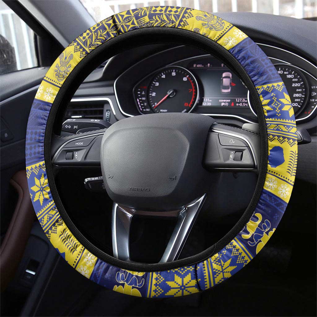 Niue Christmas Steering Wheel Cover Monuina e Kilisimasi Hiapo Motifs LT14 - Polynesian Pride