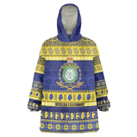 Niue Christmas Wearable Blanket Hoodie Monuina e Kilisimasi Hiapo Motifs - Polynesian Pride