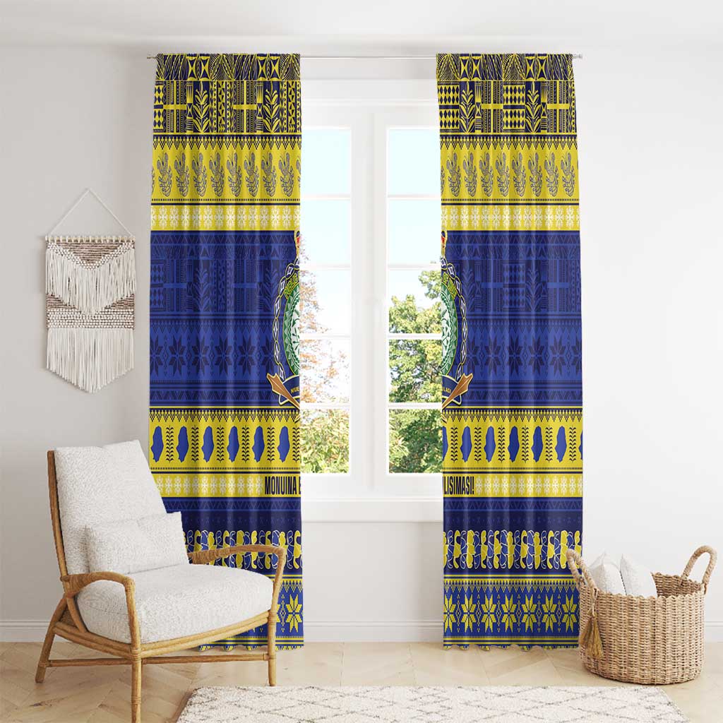 Niue Christmas Window Curtain Monuina e Kilisimasi Hiapo Motifs - Polynesian Pride